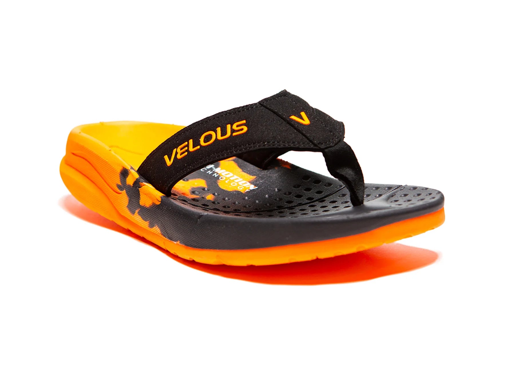 VELOUS offwhite en licht aqua herstelslipper teenslipper recovery flip flop op een witte achtergrond